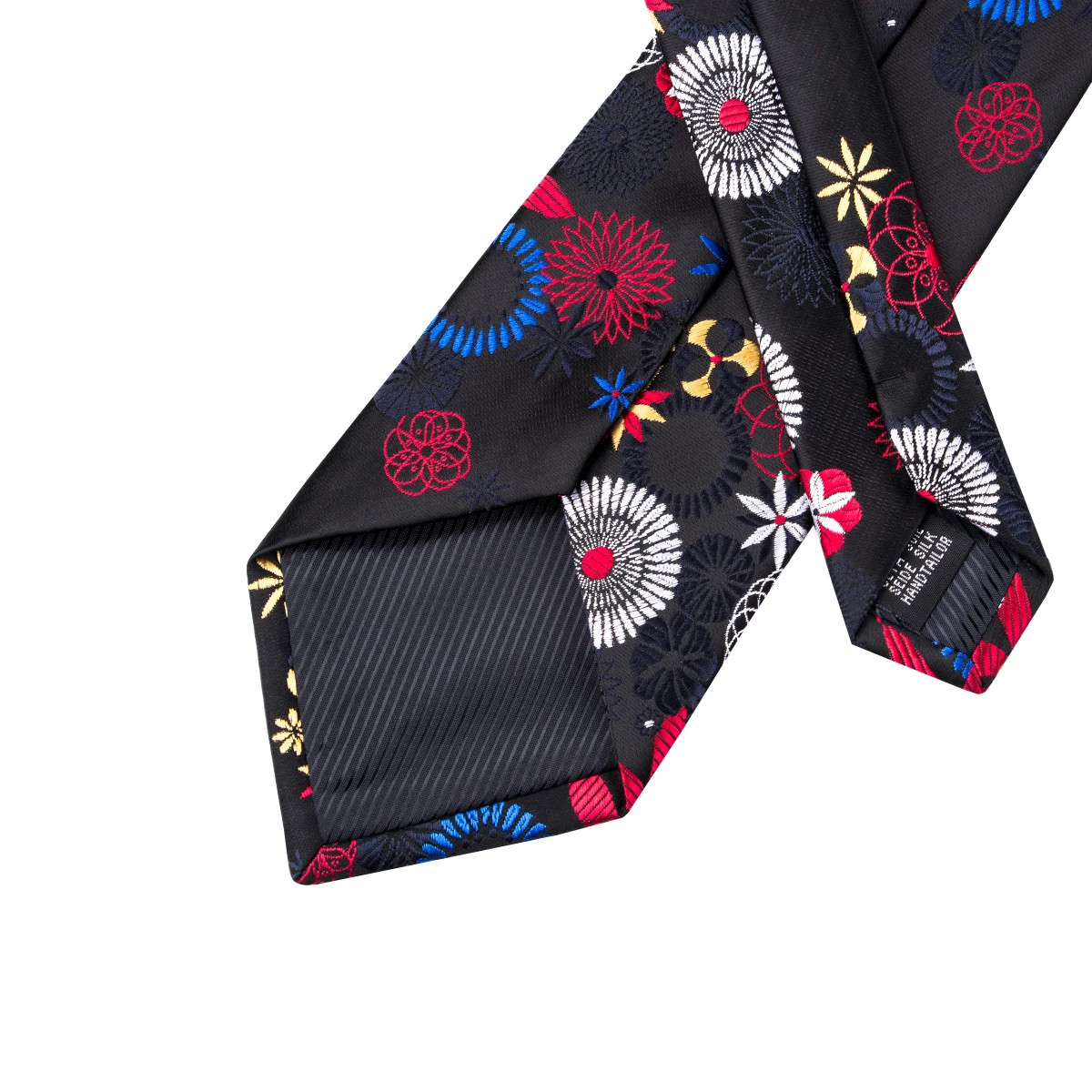 DN-1685 Hi-Tie Floral Повседневное Галстуки для Для мужчин Настоящее шелковый галстук черный, красный Jacquare Тканые галстук для Свадебная вечеринка