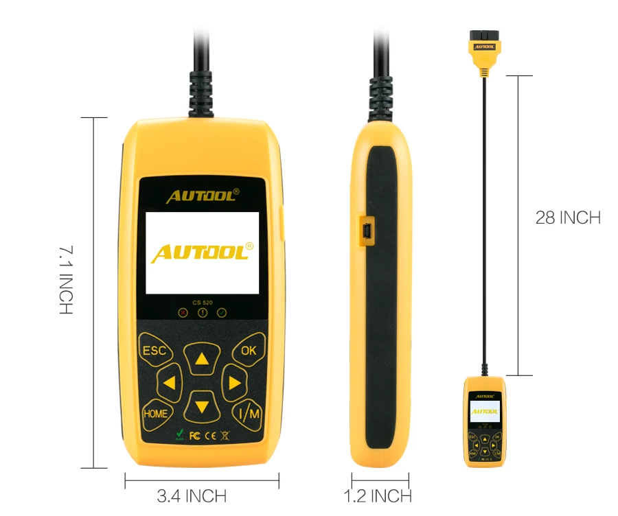 Оригинальный autool cs520 авто код читателя универсальный инструмент сканирования Программы для компьютера обновление через Интернет БД