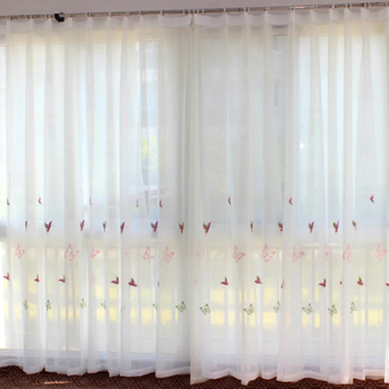 Buy 2016 room home curtain butterfly curtains voile curtain fabric decor