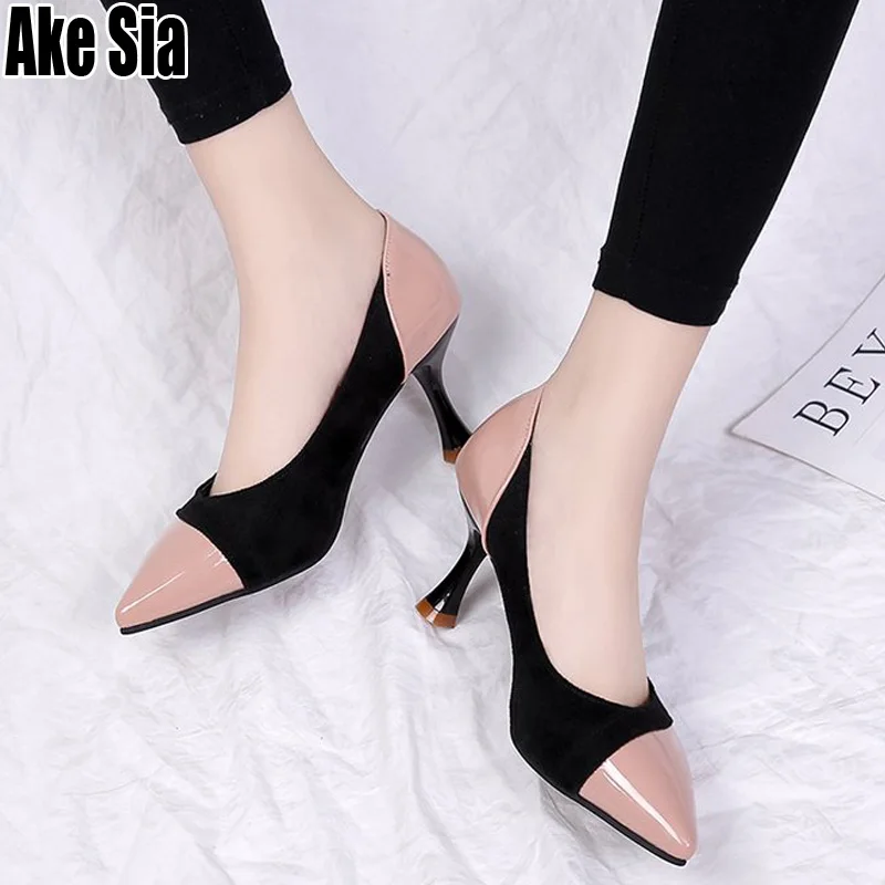 

Simple Style Graceful Women Lady Fashion Casual Footware Pointed Toe Stilettos Shallow Med Platforms Heels Girl Pumps Shoes A879