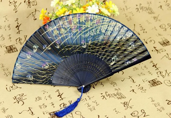 Китайский Японский Шелковый Танец складной веер ручные вееры Пейзаж Цветы бамбук шелк бабочка вишня вечерние праздничный подарок