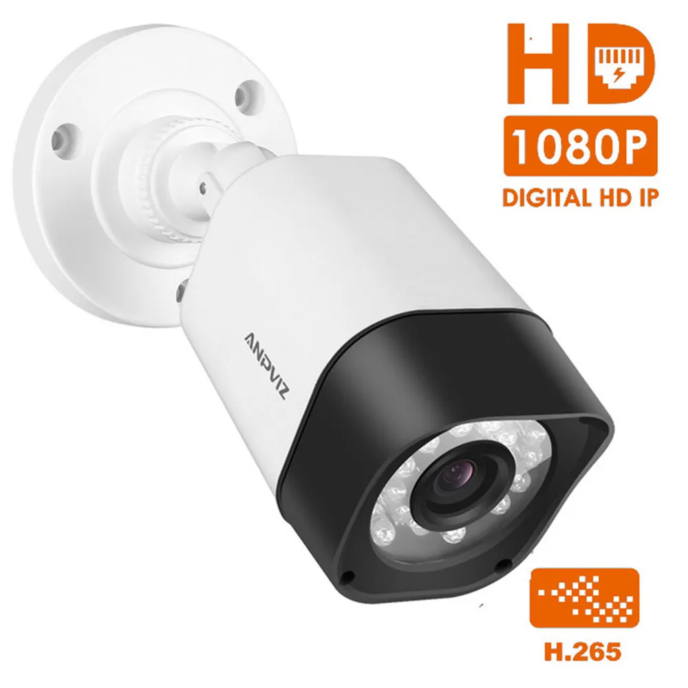 HD 1080P Outdoor Bullet IP Camera PoE H 265 2MP Outdoor Waterproof font b Night b