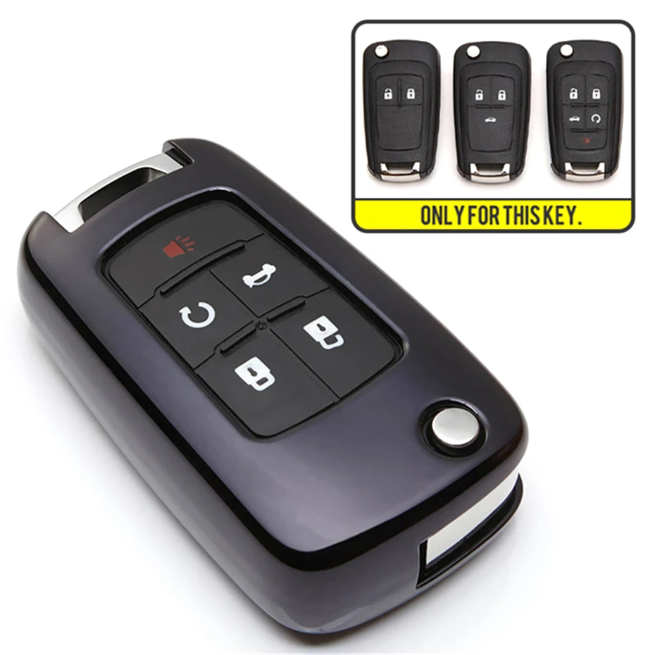 KUKAKEY чехол для ключа автомобиля для Chevrolet Cruze Aveo TRAX Opel Astra Corsa Meriva Zafira Antara ASTRA J Mokka Insignia Key Shell - Название цвета: Black