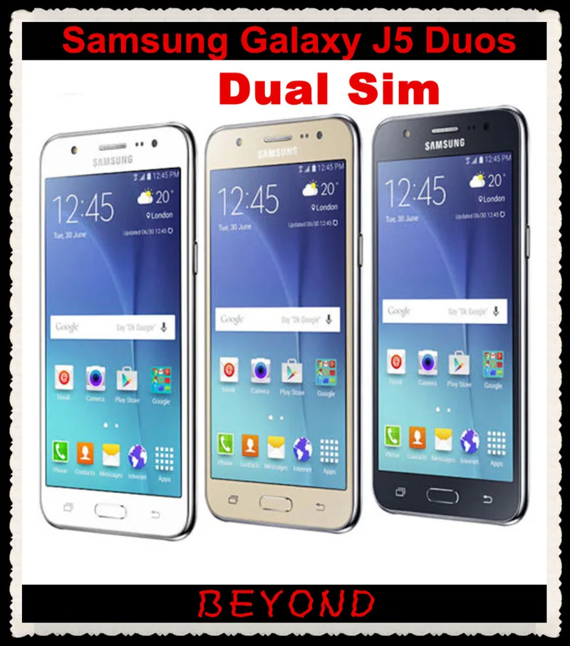 Samsung Galaxy J5 Duos Original Unlocked GSM 4G LTE Android Mobile Phone Quad Core Dual Sim 5.0