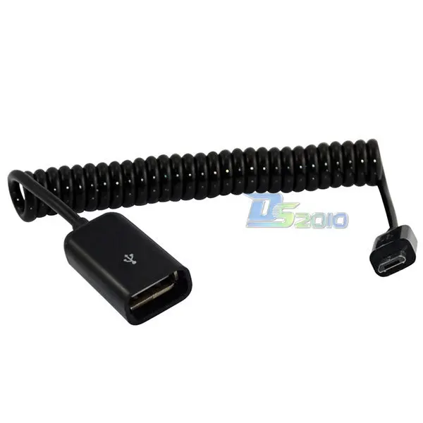 

High QualityNew 1M 3Ft USB 2.0 A Female to Micro 5 Pin 5 P Male Spiral Coiled Cable Adapter