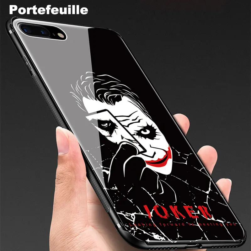 Portefeuille For iPhone X Case Hybrid Tempered Glass Hard Back Soft Silicone Bumper Protective Cover For iPhone 8 PLus 7 6 6S 10 (1)