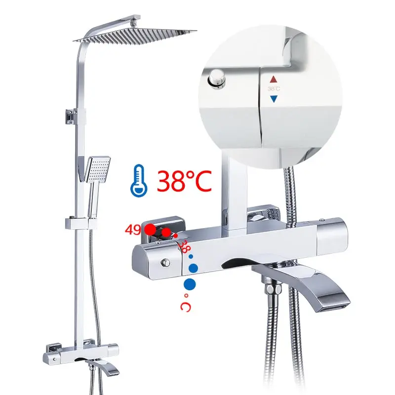 Kaufen GAPPO thermostat Badewanne Armaturen dusche set regen wasserhahn heißen und kalten schwarz Dusche wasserhahn Badewanne thermostat dusche mixer