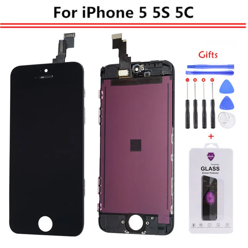 WholeSale LCD For iphone 5 5c 5s Screen Display Part Glass Touch Panel