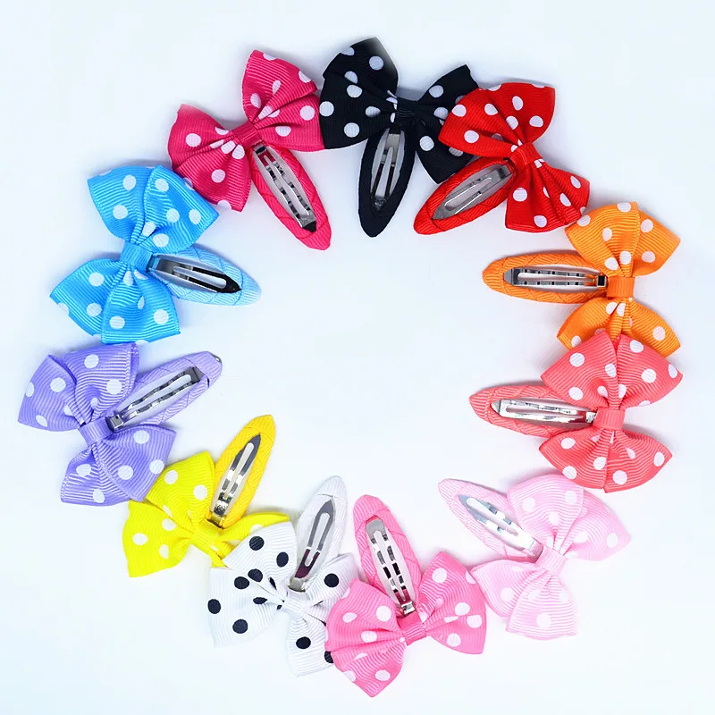 

10 Pcs/lot Solid/ Dot/Stripe/ Star Print Colored Bow BB Clips Girls' Cloth Wrapped Hairpins Kids Hair accessories PC022