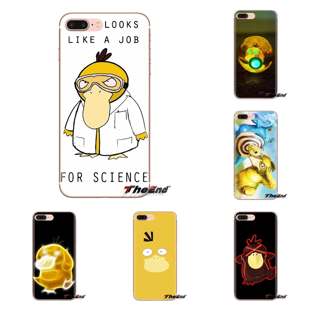 TPU Transparent Skin Case Psyduck art Japan Cartoon Pocket For iPod Touch Apple iPhone 4 4S 5 5S SE 5C 6 6S 7 8 X XR XS Plus MAX |