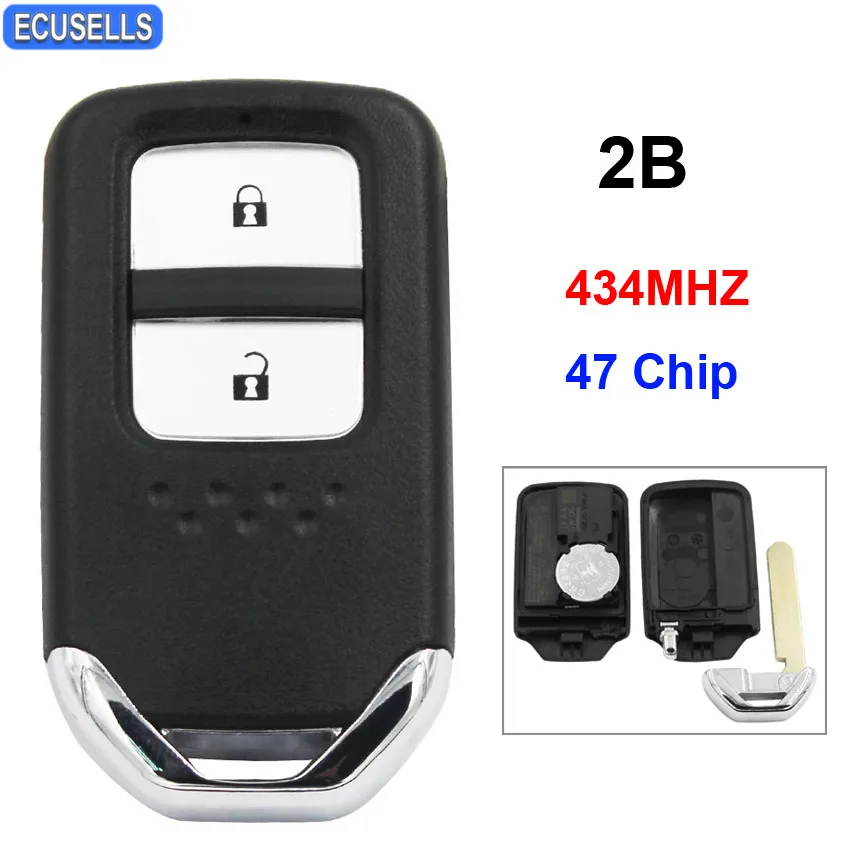 Intelligent Card Remote Key Fob 2 Button Keyless Entry Smart Car Key