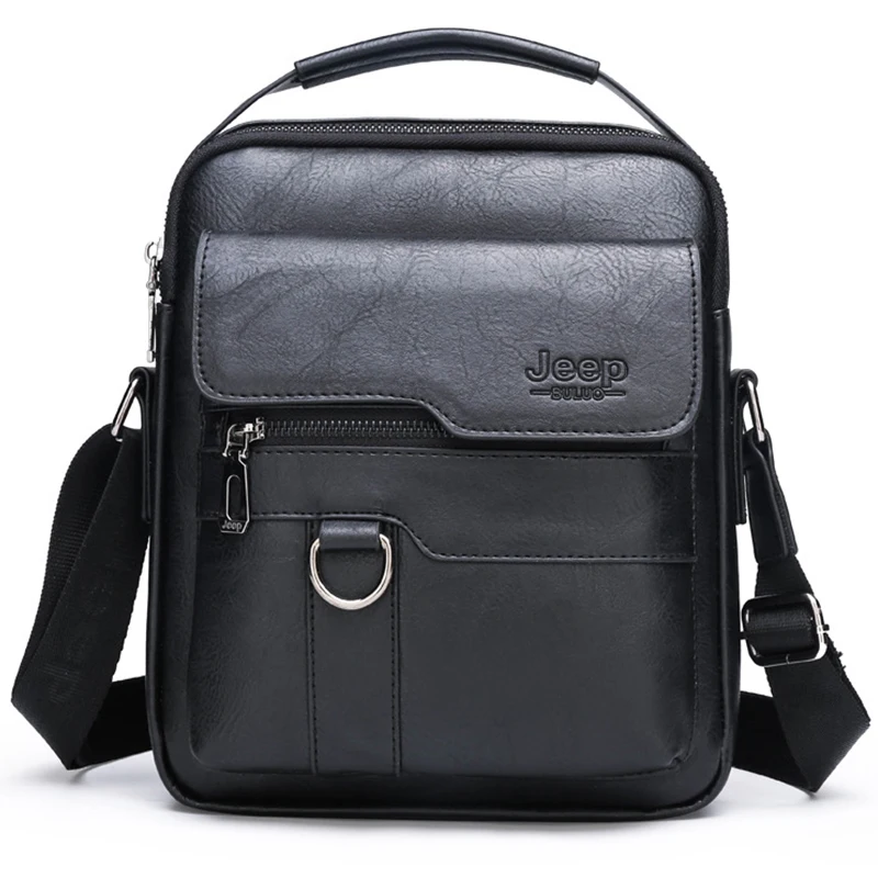 Luxury Brand JEEP Large Capacity Men's Shoulder Bags Man Leather Messenger Bag High Quality Business Crossbody Bags For IPAD
