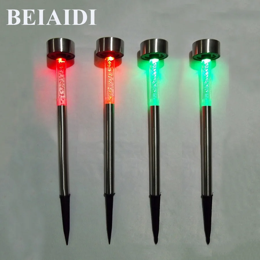 BEIAIDI 10PCS Acrylic Bubble Solar Garden Lights RGB Waterproof