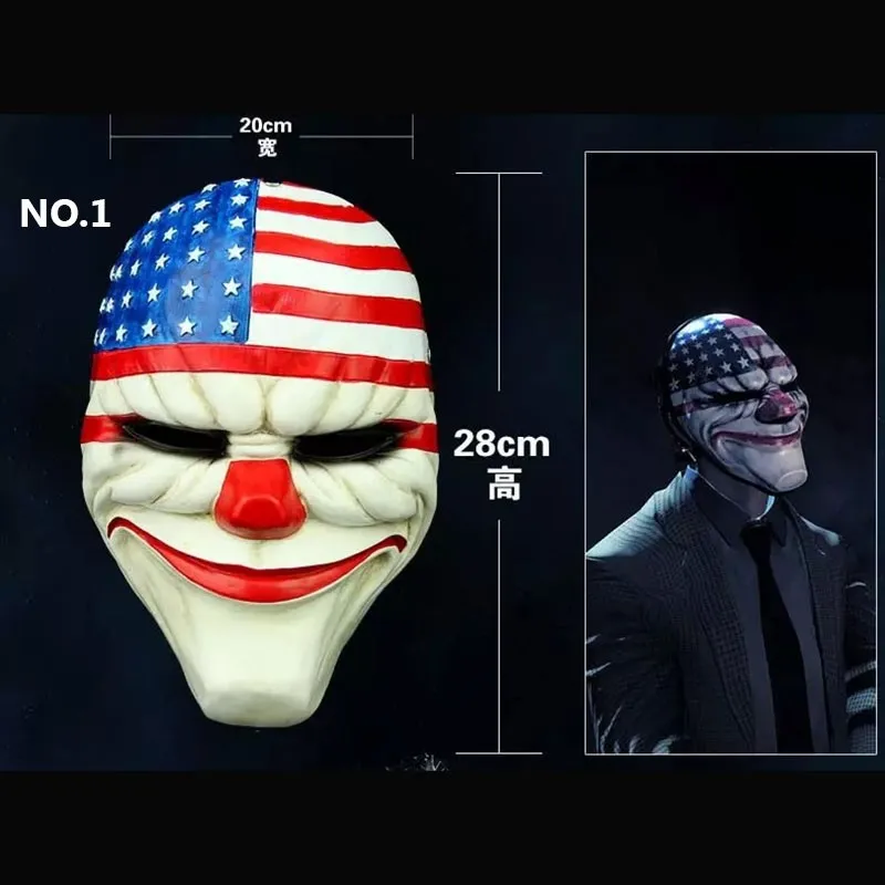 -1PC-Lot-Wholesale-PVC-Scary-Clown-Mask-Payday-2-Halloween-Mask-For-Antifaz-Party-Mascara