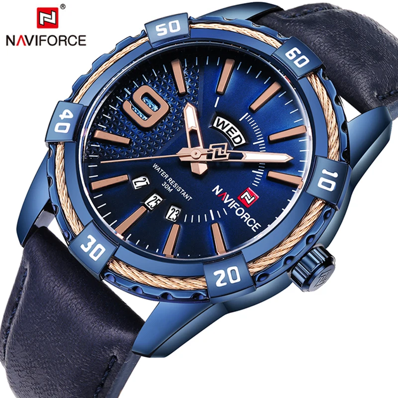 Часы наручные NAVIFORCE Мужские кварцевые брендовые Роскошные спортивные