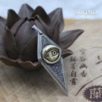 

SOQMO ye of God Pendant 100% Real 925 Sterling silver fine Jewelry Men Women Punk Eye of Devil Necklace Pendant SQM058
