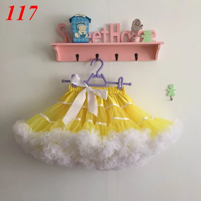 

yellow Skirts Summer2018 Women Skirt Fluffy Chiffon Pettiskirts Tulle Skirt Party Dance Tutu Skirt Women Lolita Petticoat