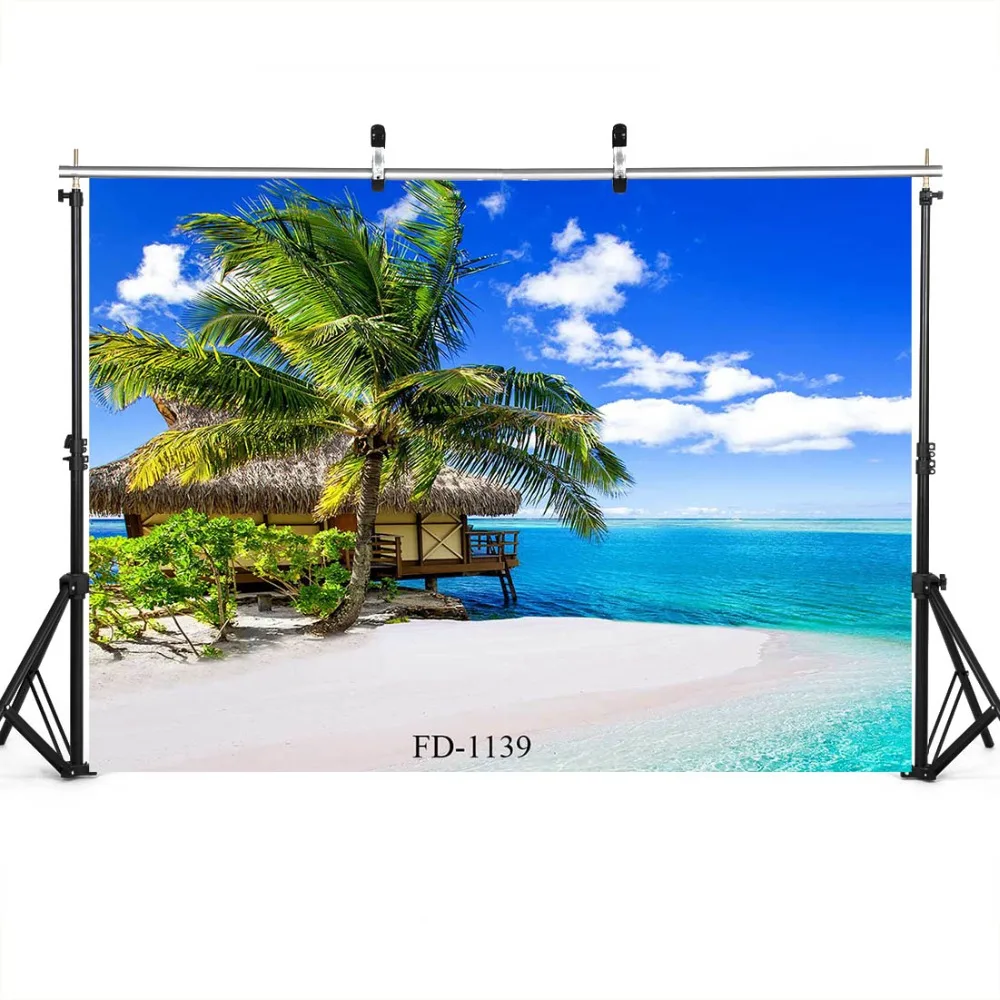 

Seascape Beach Palm Tree Photography Backdrops for Photo Studio Children Baby Photocall Vinyl Cloth Photo Background Photophone