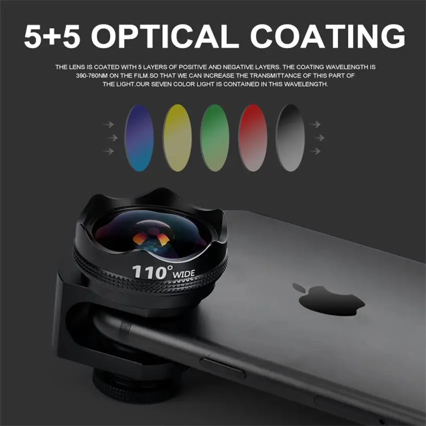 Новый 5in1 комплект телефон объектив неискаженной 2X портретный 230 Fisheye 2.8X