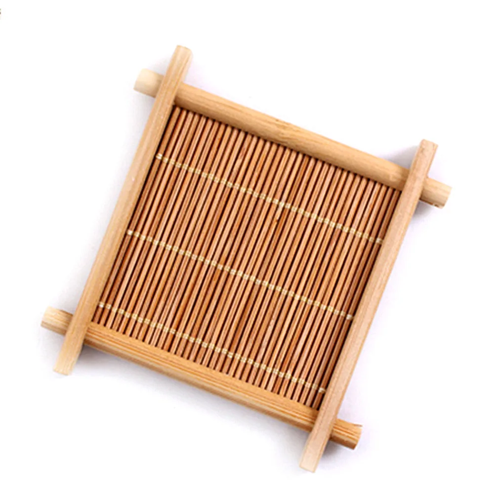 

10pcs/Lot Japanese Kung Fu Bamboo Tea Cup Mat Wooden Coaster Tea Set Kitchen Accessories Placemat Cup Holder Dish Pot Pads