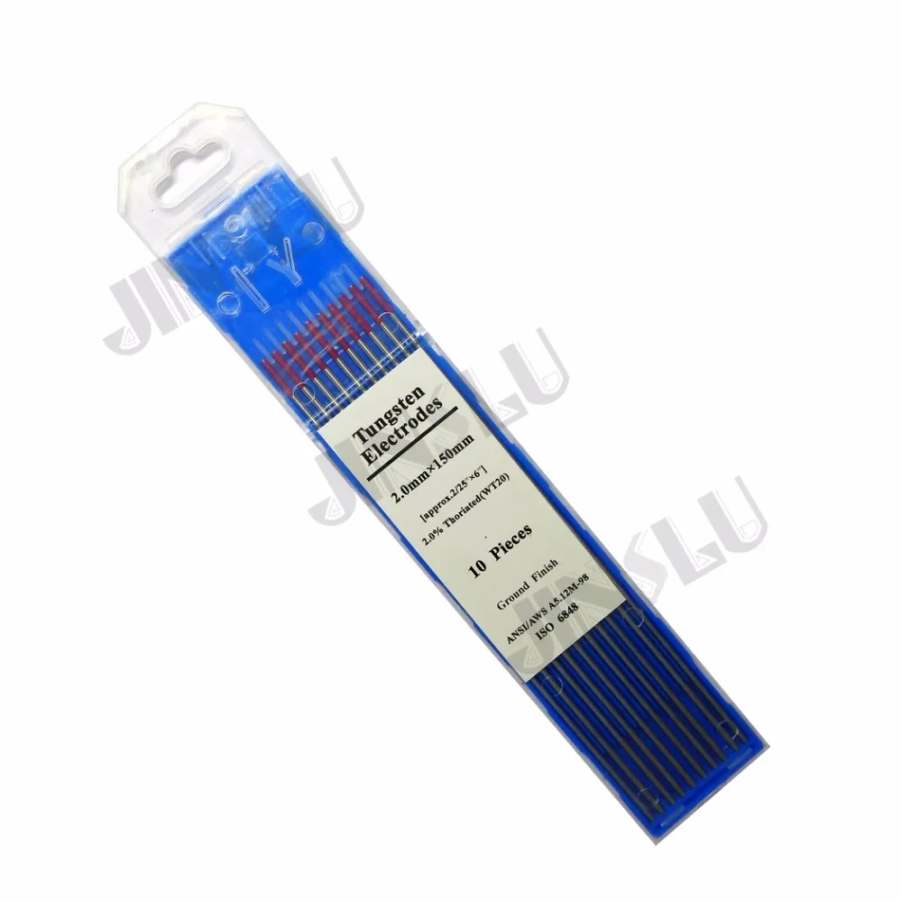 

Free shipping 2% red tip WT20 2.0*150mm thorium tungsten tig electrode 10pcs