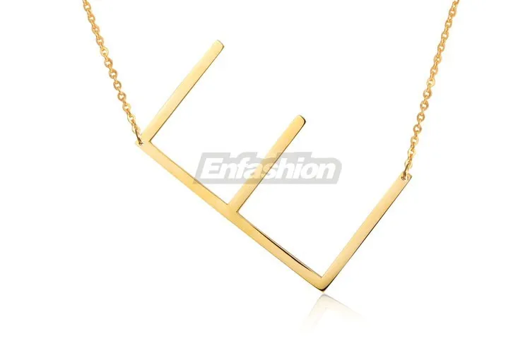 EnFashion ожерелья с буквой Алфавит начальные Подвески ожерелье золотого цвета из нержавеющей стали колье ожерелье для женщин ювелирные изделия