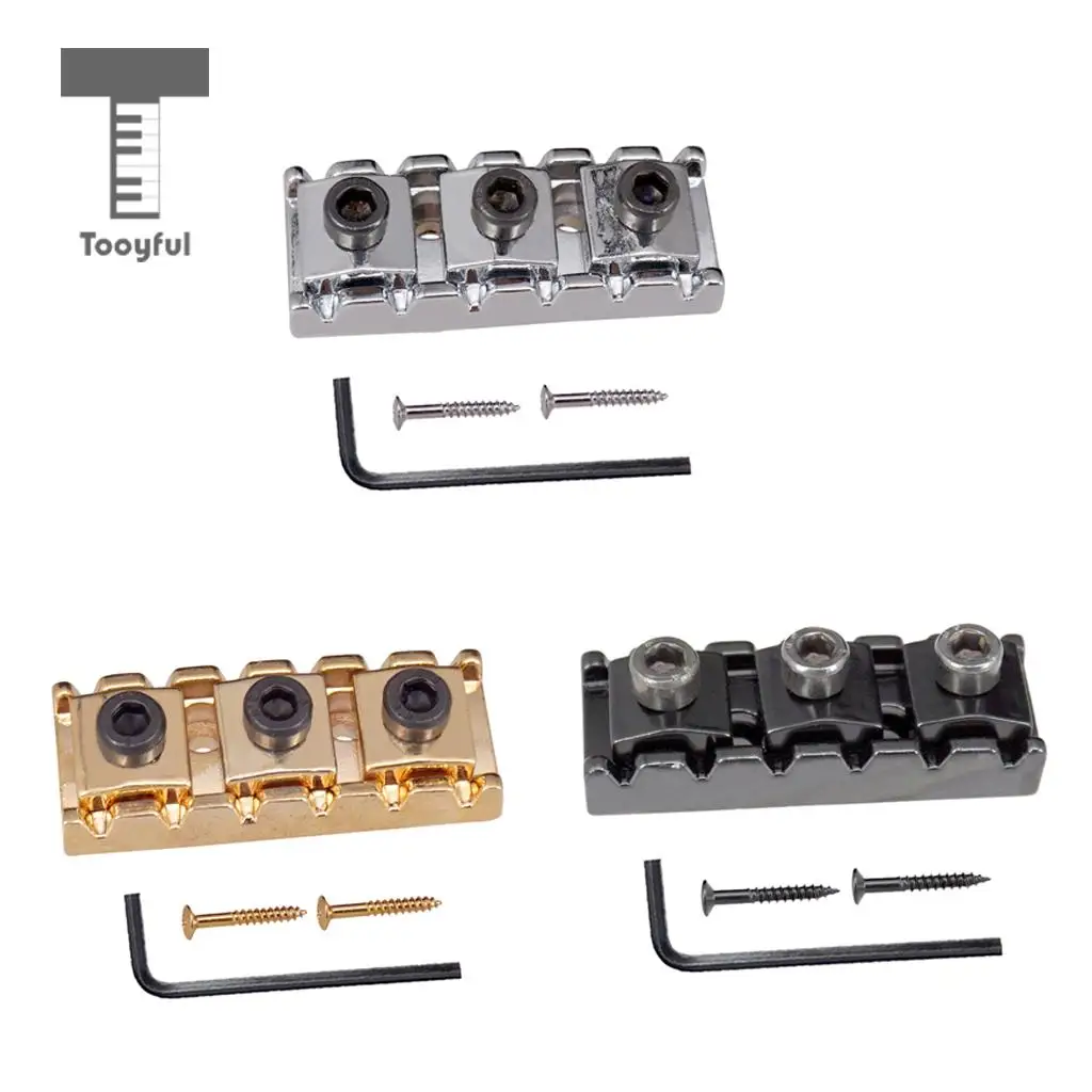 Tooyful Electric Guitar String Locking Nut with Allen Wrench Screws for Tremolo Bridge 43mm