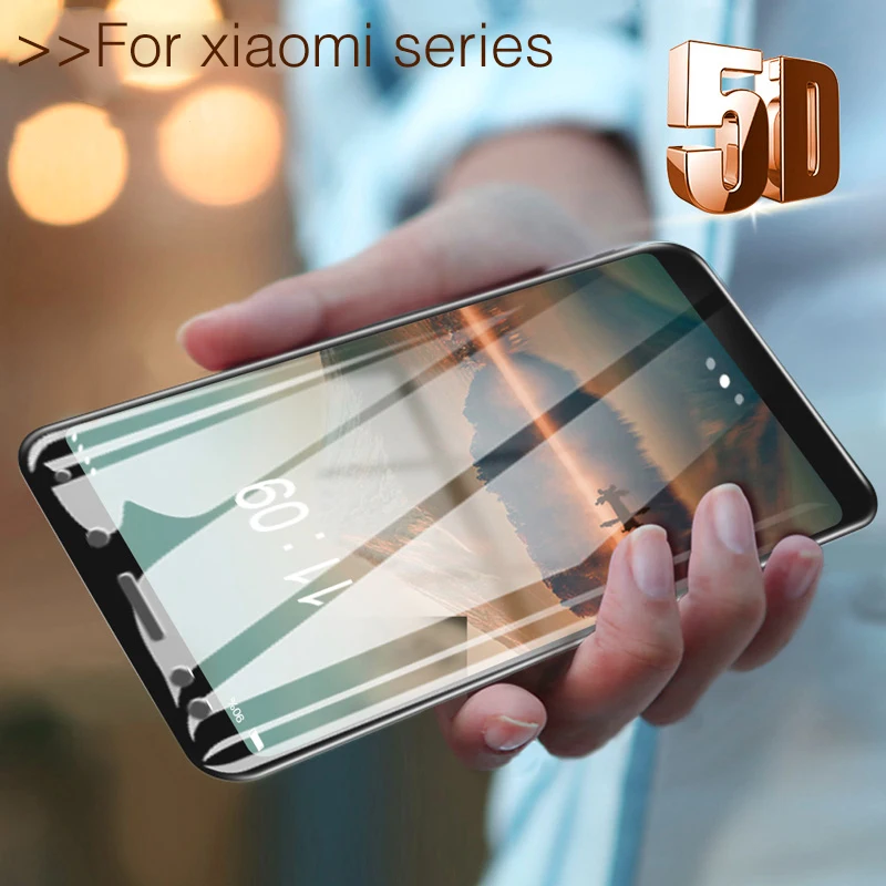 

5D Full Curved Tempered Glass For Xiaomi Pocophone F1 mi a2 8 lite Screen Protector for Redmi Note 6 pro case 9H Protective Film