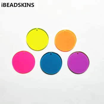 

New arrival! 35mm 100pcs acrylic Neon effect coin-shape charms for stud earrings/earrings accessories/Earring parts DIY