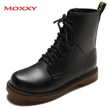 2019 New Gothic Black Martin Boots Women Leather Ankle Boots Women Shoes Ladies Lace Up Platform Combat Boots Women Botas Mujer prova perfetto black ankle boots for women rivets studded flat autumn botas mujer genuine leather platform rubber martin boots