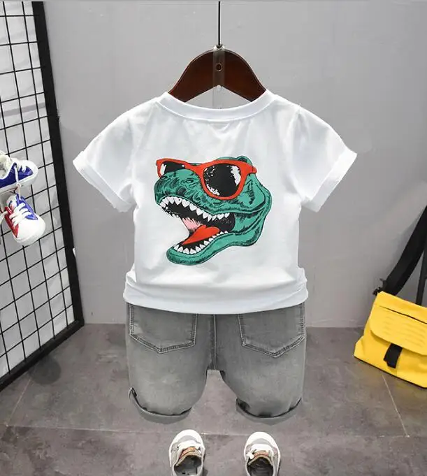 

Baby Boys Clothes summer Boys Sets Fashion printed T-shirt+ shorts pants 2Pieces short sleeve Sports T Shirts Toddler Shorts