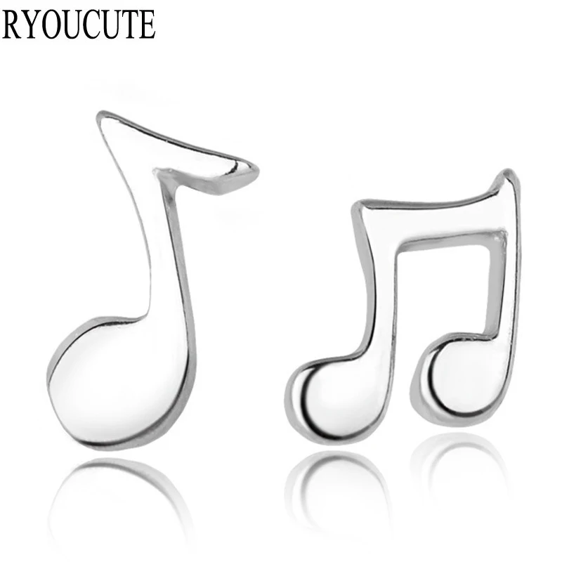 

Bijoux New Designer 925 Sterling Silver Music Note Sign Stud Earrings For Women Christmas Gift Fashion mujer femme Gifts