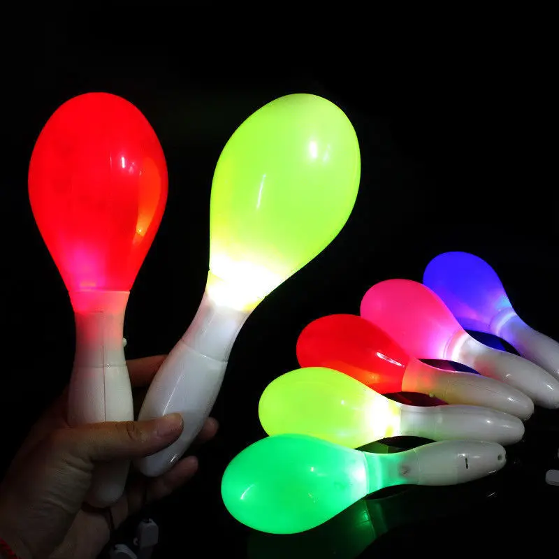 2 X LED intermitentes Maracas LED se iluminan juguete de sacudida sensorial de neón Maracas