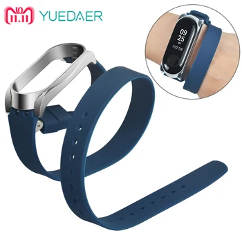 

YUEDAER Extend Plus Silicone Wrist Strap For Xiaomi Mi Band 3 Wristband Bracelet Soft With Metal Frame Cover For Xiaomi Miband 3