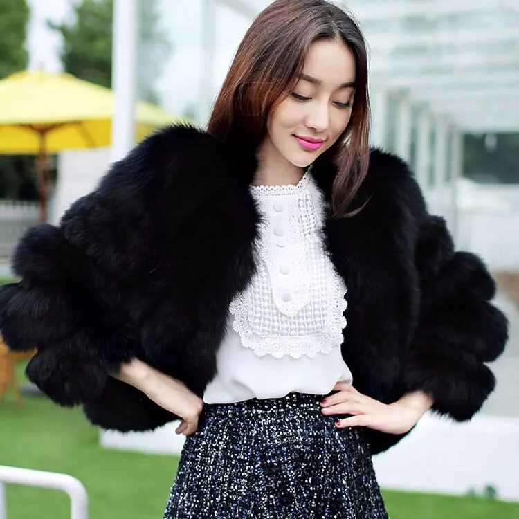 LET-SETTING hot sale winter coat fur imitation fox fur short section of loose long-sleeved jacket Large size women womens parka coat