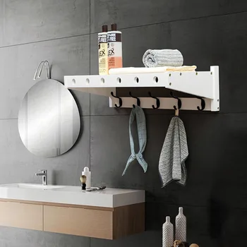 

Creative hook porch shelf bathroom wall coat hook storage shelf living room wall coat hook LM3181655