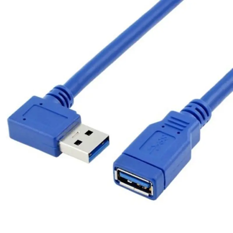 30 см USB 3,0 правый угол и левый угол папа к USB 3,0 Женский Удлинительный кабель 1 фут Usb Удлинительный кабель