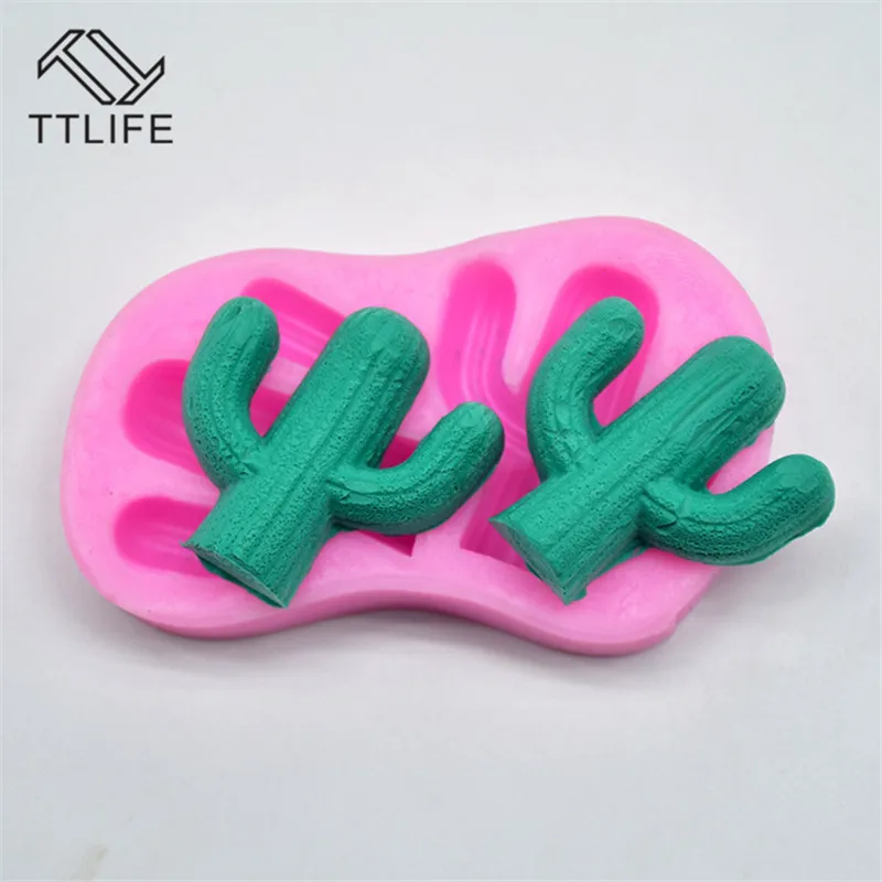 

TTLIFE Double Hole Cactus Silicone Mold Plant Fondant Cake Pastry Decorating Tool Chocolate Cupcake Baking Mould Kitchen Gadget