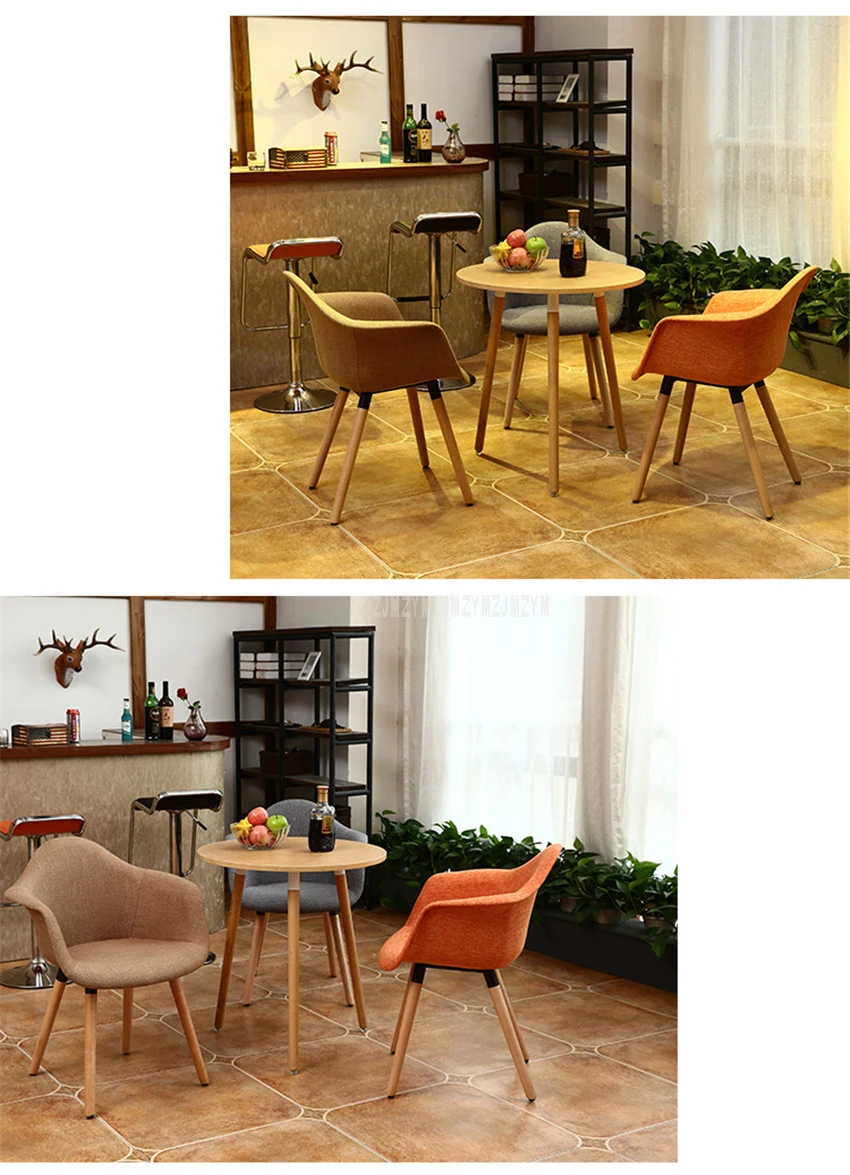 Современный обеденный стул из твердой древесины с мягкой обивкой, подлокотник, спинка, мягкое сиденье, популярное кресло для отдыха в чердаке для гостиной