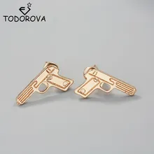 Todorova, женские серьги-гвоздики в форме оружия в стиле панк, серьги-гвоздики с пистолетом для женщин и мужчин, ювелирные изделия в стиле хип-хоп
