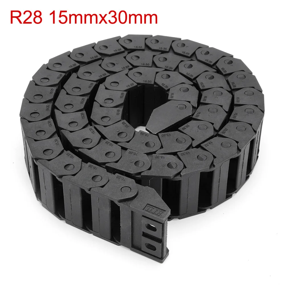 

UXCELL R28 15mm x 30mm Black Plastic Cable Drag Chain Wire Carrier 1M Length for CNC