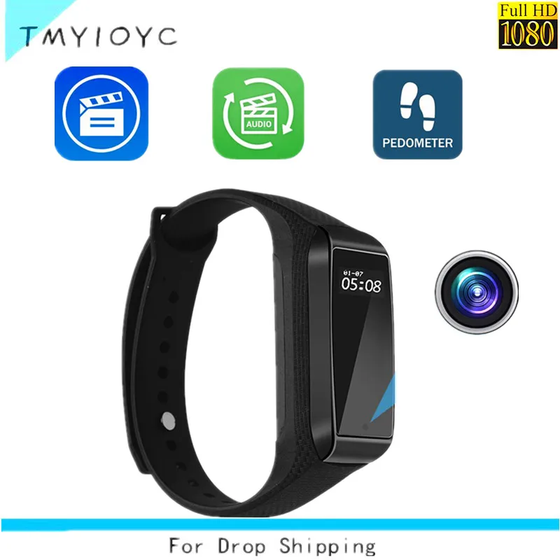 

K68 Mini Smart Bracelet Watch Camera 1080P Wearable Band Cam DVR Video Audio Recorder Secret Camcorder Outdoor Sport Micro Cam