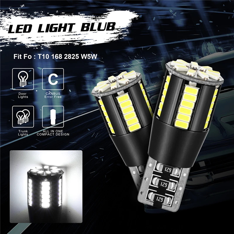 СВЕТОДИОДНЫЙ Автомобильный светильник T10 501 194 W5W SMD 39 2 шт. HID белый canbus без ошибок с
