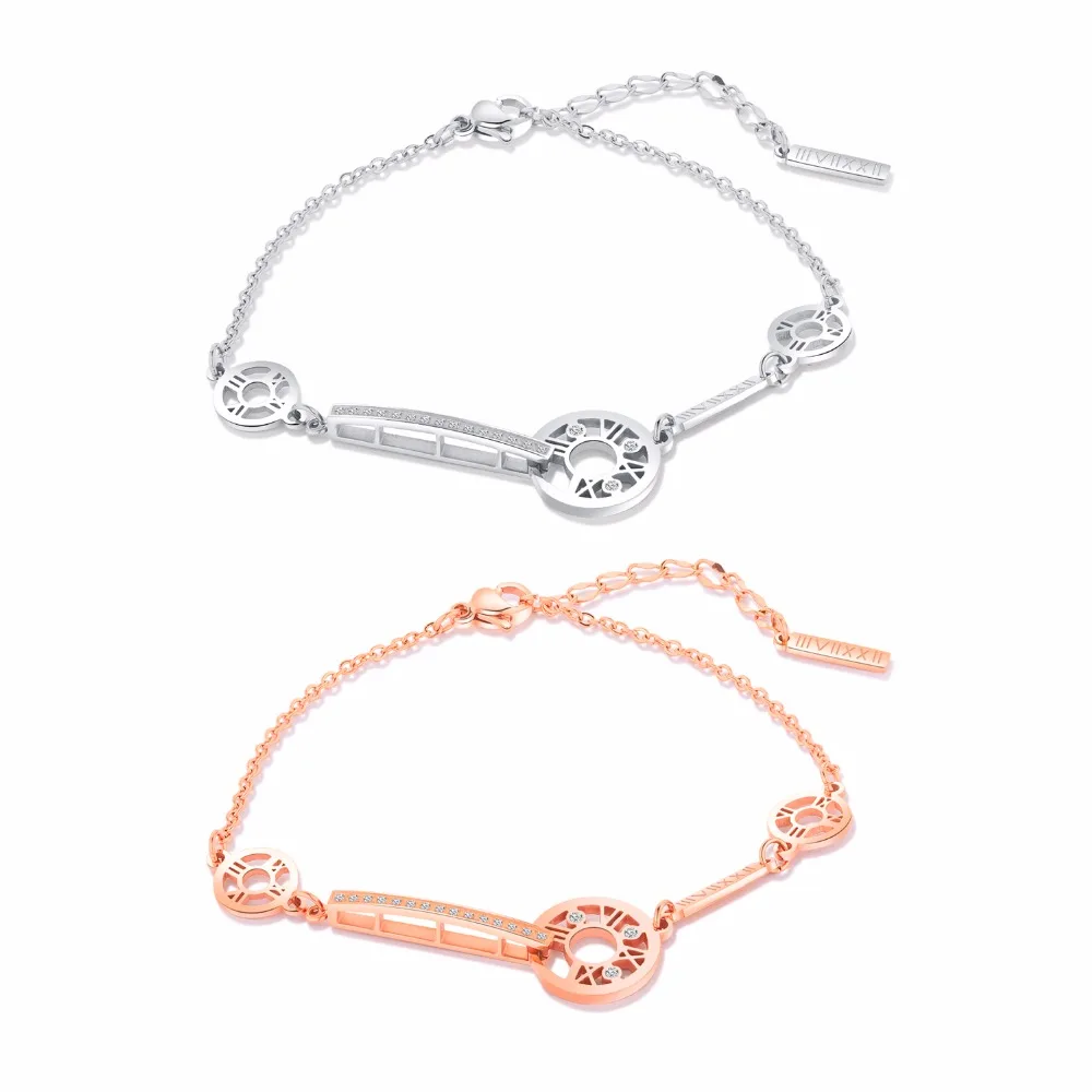 FATE LOVE Brand Hot Fashion Jewelry Cute Girl Bracelets for Women lady Silver Rose gold color GS924