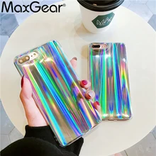 MaxGear Luxury Glitter Phone Case For iPhone 8 X Cool Laser Shining Case For iphone 7 6 6S Plus 5 5S SE Soft TPU Silicone Cover