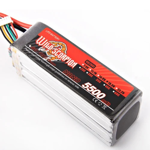 1 шт. Дикий Скорпион RC 18 5 V 5500mAh 35C литий полимерный Lipo аккумулятор вертолет для