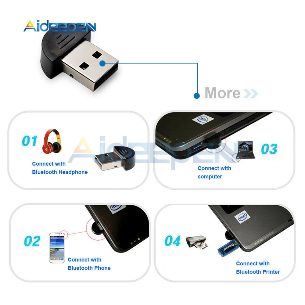 Мини USB Bluetooth адаптер V 2,0 Беспроводной USB ключ V2.0 EDR для портативных ПК Win 7/8/XP Vista