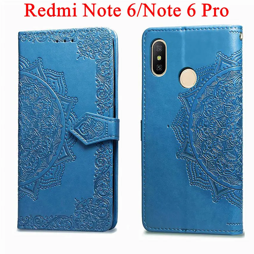 

For Xiaomi Redmi Note 6 Pro case Book Style Wallet Flip Leather silicone back capa For Redmi Note6 Note 6 Screen Protector funda