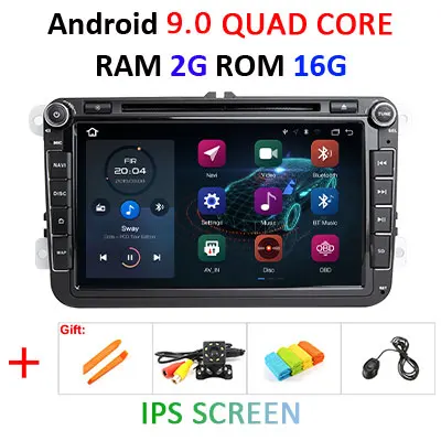 Ips DSP Android 9,0 64G 2 din мультимедийный плеер для быстрого Yeti VW passat b6 golf 4 5 6 polo tiguan Seat Altea Toledo BORA RADIO - Цвет: 2G 16G-with DVD