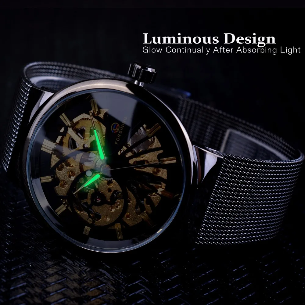 Thin Case Unisex Design Waterproof Mens Watches for Forsining